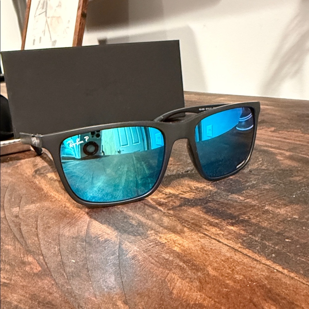 Ray-Ban Black Frame with Blue Lenses